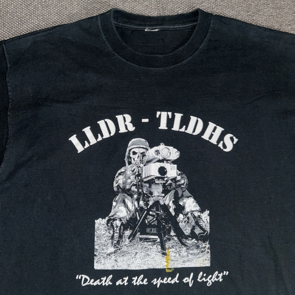 Rare 90s Military Grunge Faded Black T Shirt